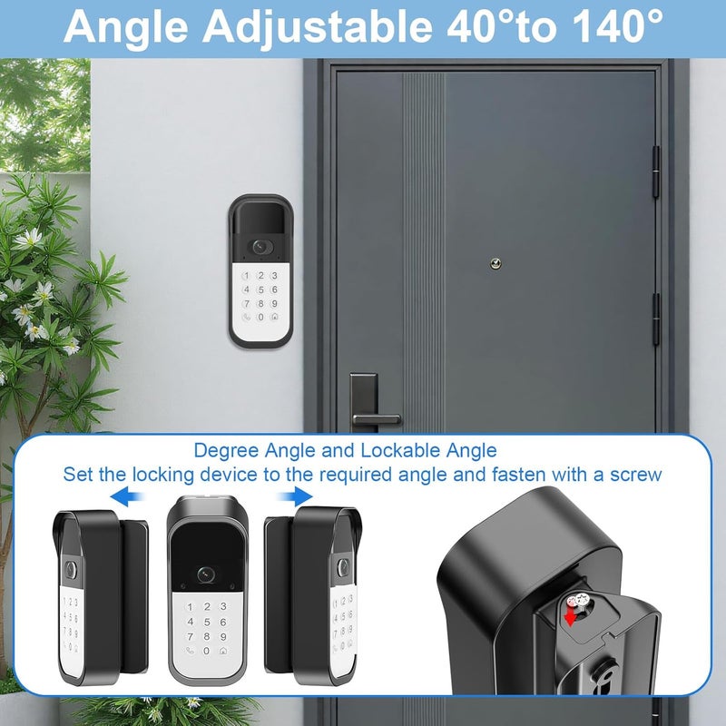 Pyfhy Swivel Mount for myQ Smart Garage Video Keypad, Angled Adjustable 40 to 140 Degrees Corner Mounting for myQ Garage Door Opener Easy to Install Reduce Blind Spot (Video Keypad is NOT Included), Black - Image 3